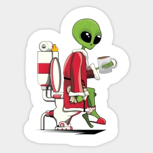 Alien on the Toilet Sticker